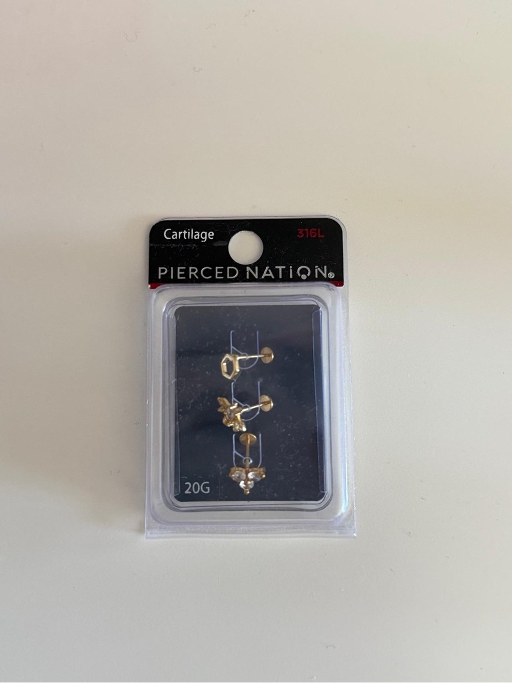 Gold Cartilage Earring Set - 3-Pair